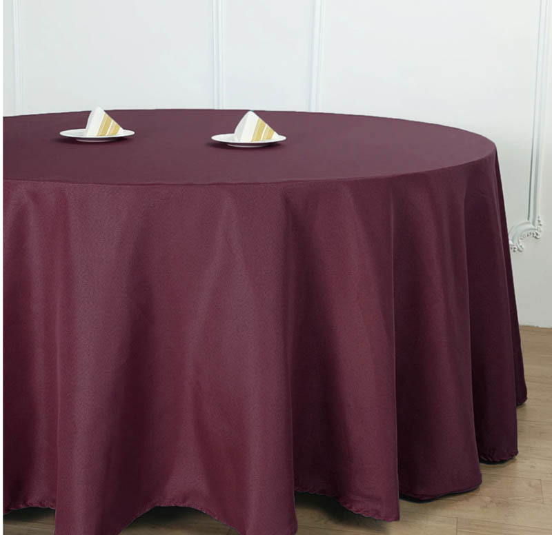 Round Burgundy Table Covering