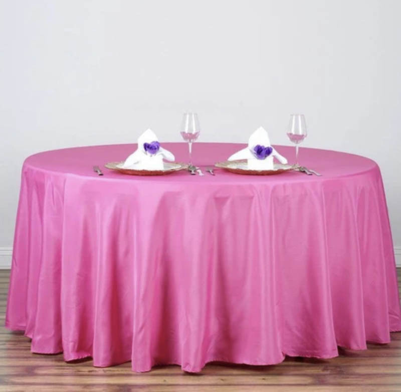 Round Fuchsia Table Covering