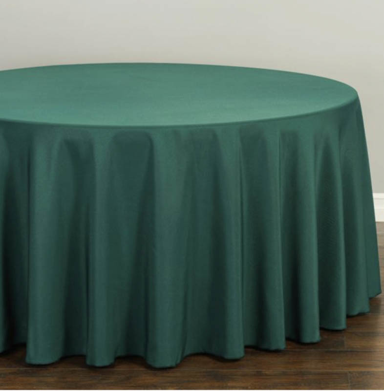 Round Hunter Green Table Covering