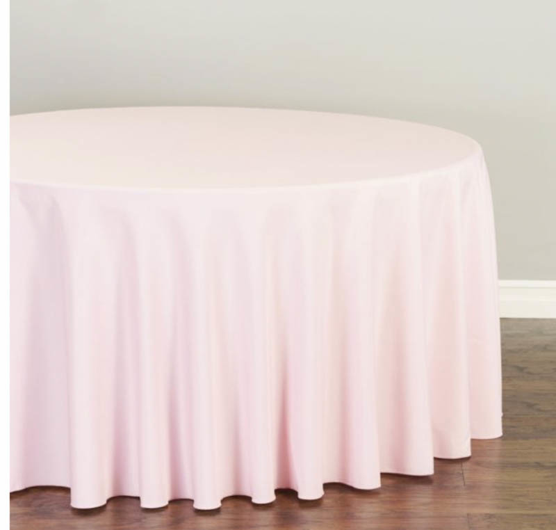 Round Light Pink Table Covering