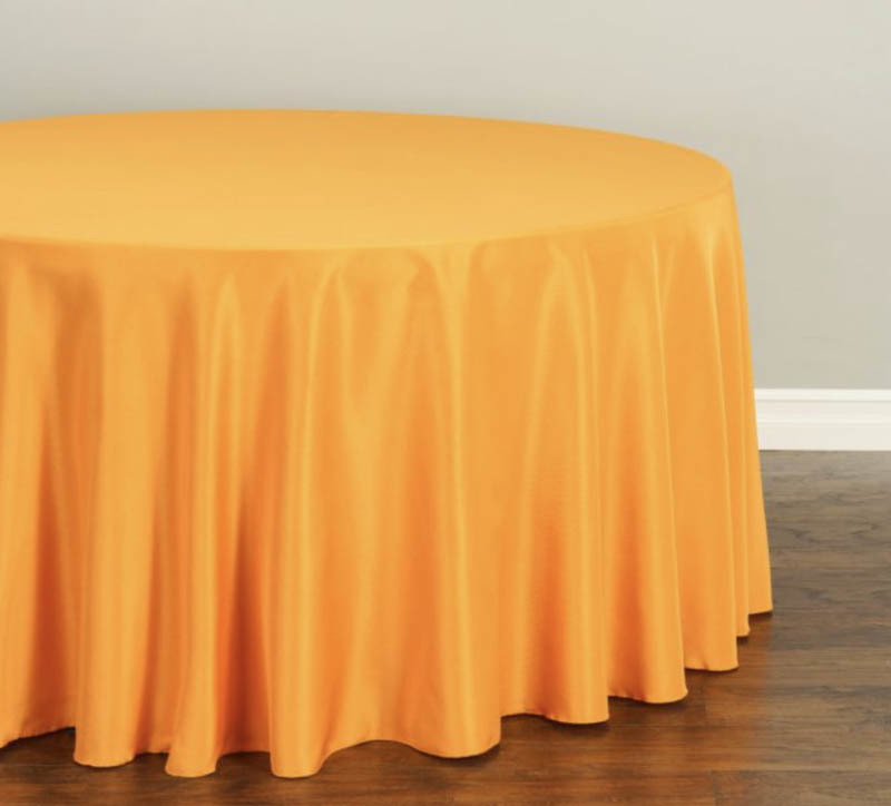 Round Orange Table Covering