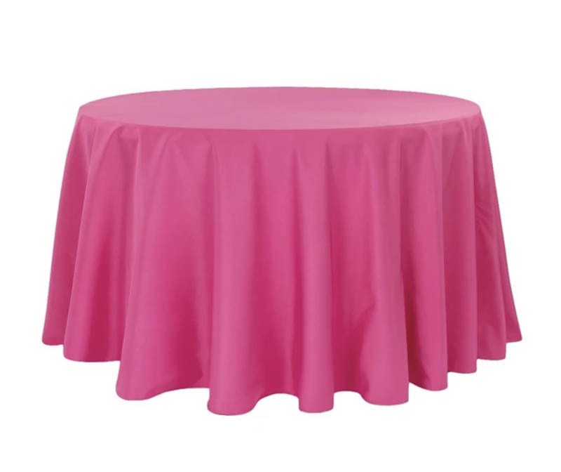 Round Pink Table Covering