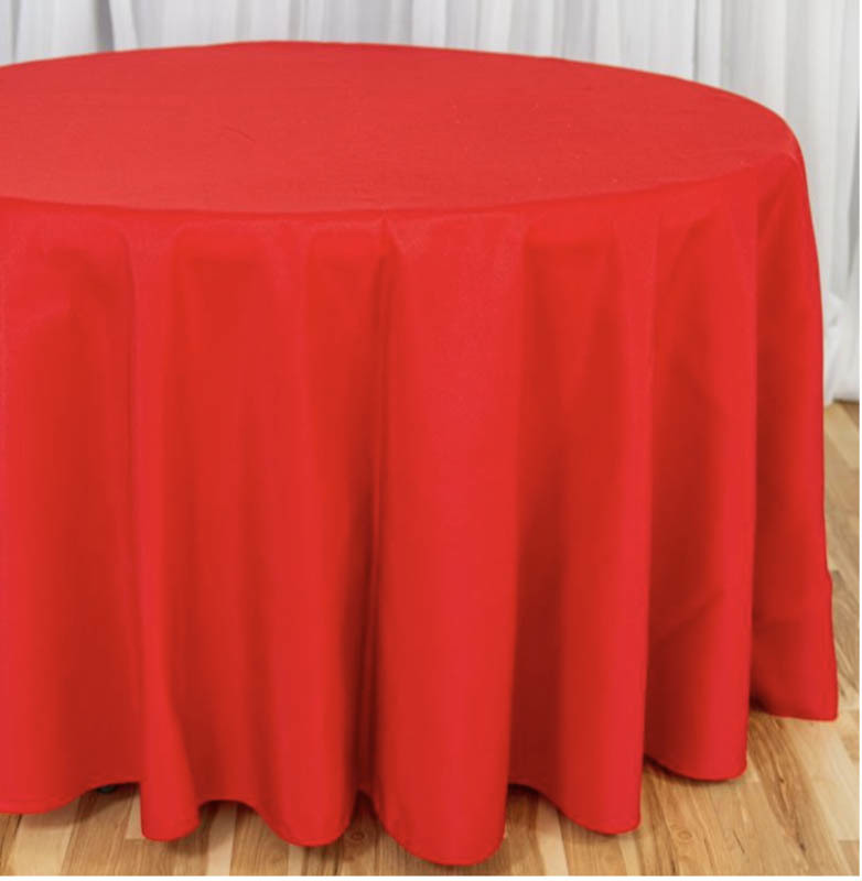 Round Red Table Covering