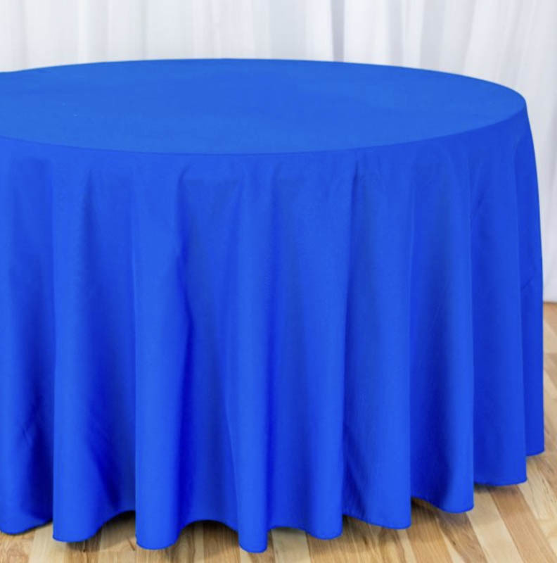 Round Royal Blue Table Covering